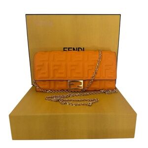 Fendi Baguette Continental Wallet With Chain
